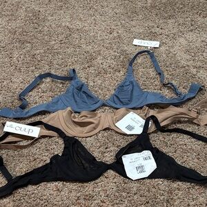 CUUP Women's Bra Collection - Black, Blue, Tan
